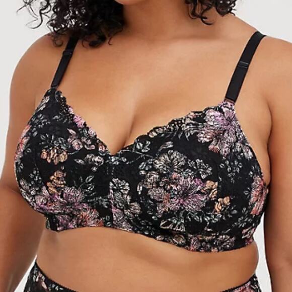 Torrid NWT Lightly Lined Everyday Wire-Free Bra Floral 360° Back Smoothing 42D - Picture 2 of 11